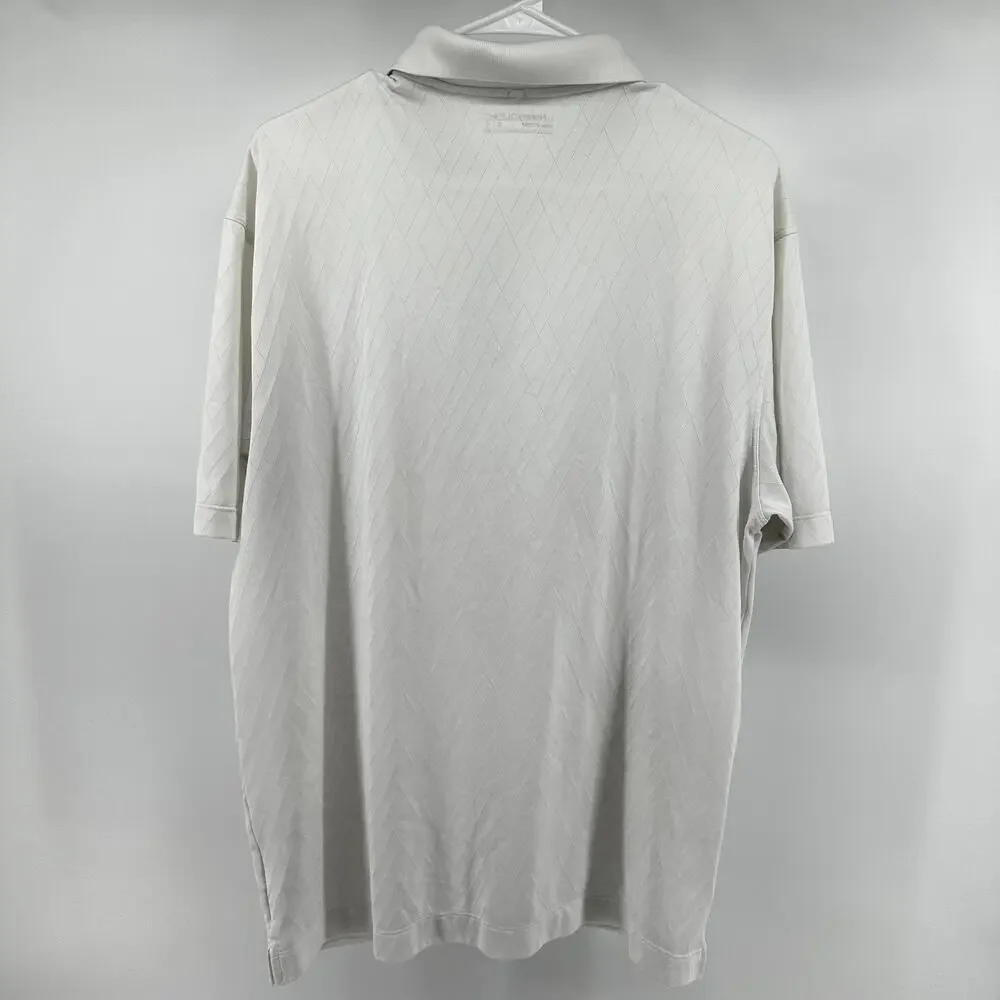 Nike Golf Fit Dry Polo Shirt Perforated Diamond Breathable Athletic White Large